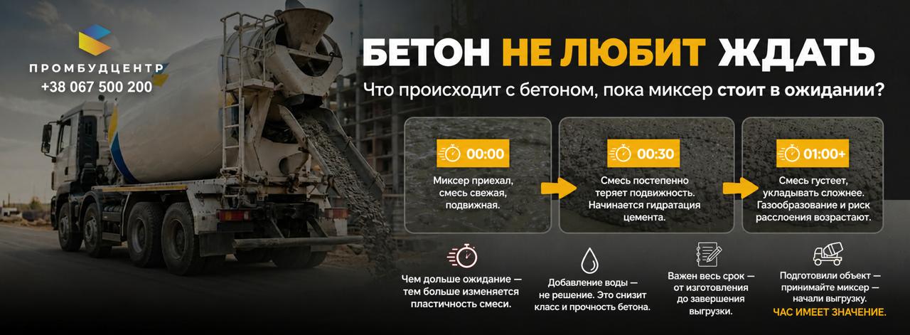Время ожидания бетона